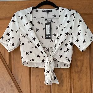 Nasty Gal star tie crop top